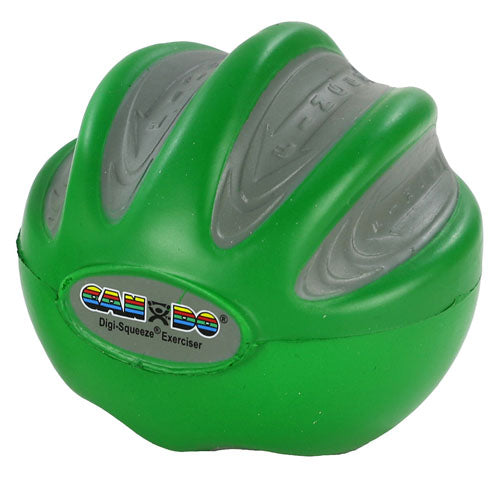 CanDo Digi-Squeeze Hand Exerciser - Medium Resistance, Green - Finger & Grip Strength Trainer