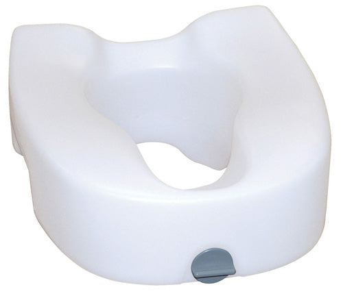 Raised Toilet Seat with Lock - 4.5 Inch Height, Fits Elongated Toilets - 300 lb Capacity