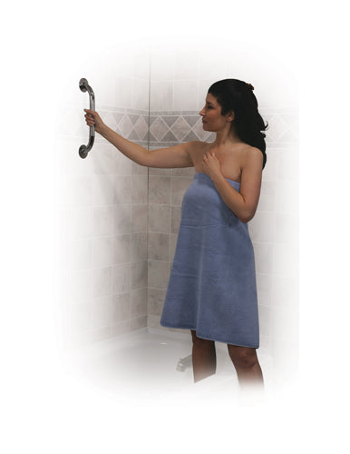 Knurled Chrome Grab Bar 12 Inch - Non-Slip Grip, Heavy Duty
