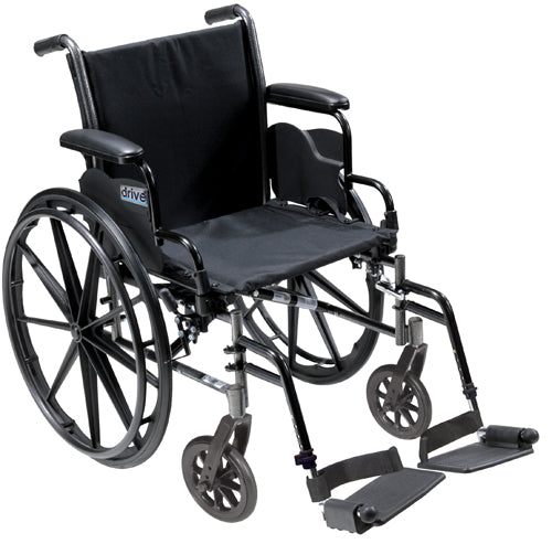 K3 Lightweight 18" Wheelchair with Detachable Desk Arms & Adjustable Swing-Away Footrests