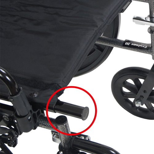 K3 Lightweight 20" Wheelchair with Detachable Desk Arms & Elevating Leg Rests - Cruiser III