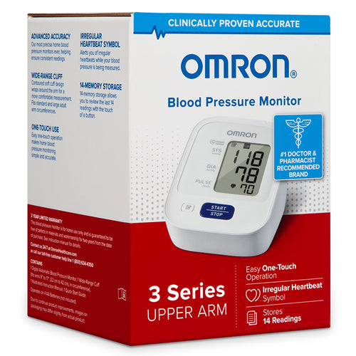 3 Series Upper Arm Blood Pressure Monitor - Wide Cuff, Irregular Heartbeat Detection