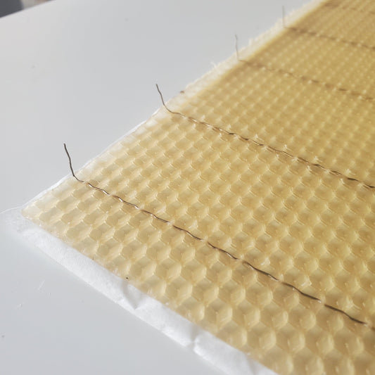Medium Beeswax Foundation - Wired With Hooks - 5 5/8-inch