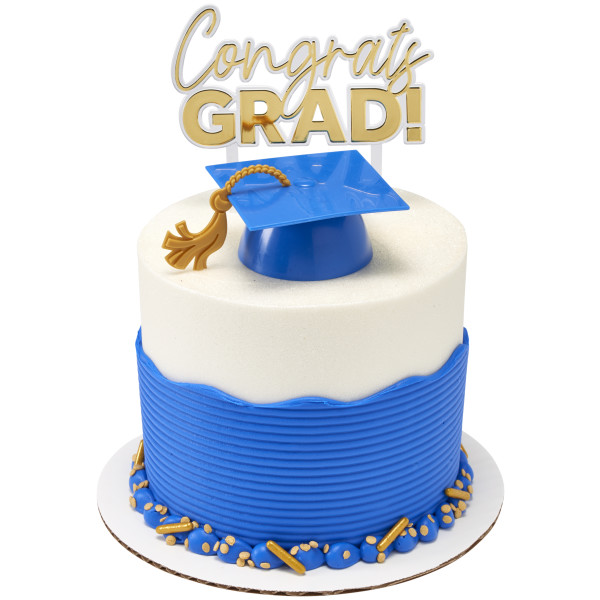 Blue Grad Cap With Tassel
