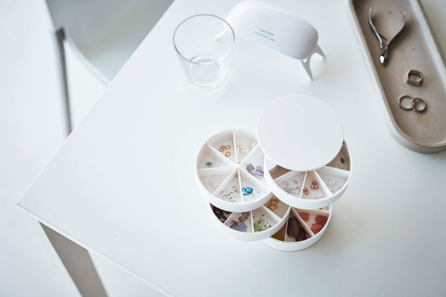 Stacked Jewelry Organizer - Sectioned