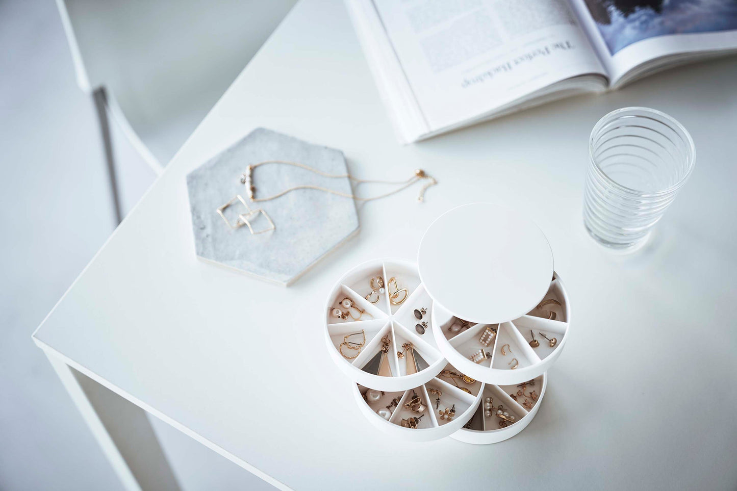 Stacked Jewelry Organizer - Sectioned